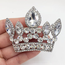 Bride Imperial Crown Wedding Pendant Clear Rhinestone Crystal Brooch Pin 2024 - buy cheap