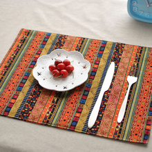 Esteira estampada para mesa de jantar, 4 tamanhos de 32x45cm, tecido de linho, estilo étnico, estampado e confortável 2024 - compre barato