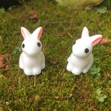 Miniconejo de adorno para jardín, figura en miniatura para maceta, Hada de resina sintética, decoración de conejo pintado a mano, regalo para niños 2024 - compra barato
