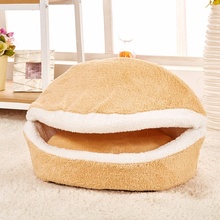 New Hamburger Dog Kennel House Warm For Small Medium Large Dogs Removable Winter Bed Mat Sofa Shell Hiding Burger Pet Cat Bed 2024 - buy cheap
