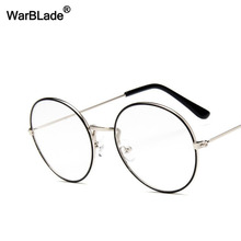 Óculos de metal dourado warblade, óculos redondo para homens e mulheres 2024 - compre barato