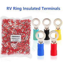 RV1.25-8 1000pcs Round  Insulated Cold Press cable Terminal Connectors  Electrical Wire Joint Crimping Terminals AWG 22~16 2024 - buy cheap