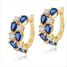 14 Options Garnet Morganite Crystal Zircon  Silver Plated Argent Ear Jewelry Hoop Huggie Earring M01-ER0158 2024 - buy cheap