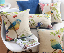 American country european pillow ,Floral Birds Pillow cushion ,Linen pillowcase,sofa cushion home decorative Pillows 2024 - buy cheap