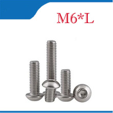 M6 Bolt A2-70 Button Head Socket Screw Bolt SUS304 Stainless Steel M6*(8/10/12/14/16/20/25/30/35/40/45/50/55/60~100) mm 2024 - buy cheap
