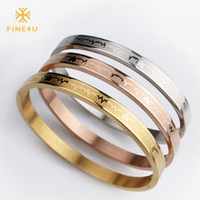 Fine4u b061 pulseira eletrocardiograma para homens e mulheres bracelete de aço inoxidável 316l braceletes & pulseiras 3 cores escolhas 2024 - compre barato