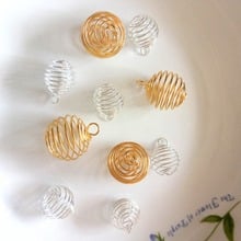 Hot 50pcs Silver/Gold Spring Spiral Beads Cages Pendants Jewelry Making Findings Charms DIY Jewelry Accessories 2024 - buy cheap