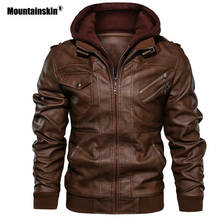 Mountainskin New Men's Leather Jackets Autumn Casual Motorcycle PU Jacket Biker Leather Coats Brand Clothing EU Size SA722 2024 - купить недорого