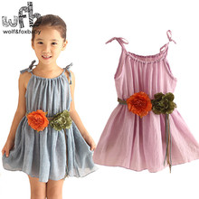 Vestido sencillo de flores para niña de 2 a 10 años, ropa con tirantes, para primavera, verano y otoño, venta al por menor, 2016 2024 - compra barato