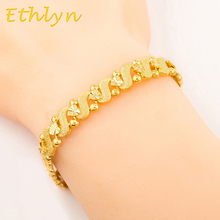 Ethlyn atacado feminino romântico coração pulseira jóias ouro cor dubai/etíope/africano presente jóias b011 2024 - compre barato