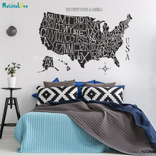 USA All States Map Wall Sticker The United States of America Decals Home Decor Living Room Office Art Removable Murals YT760 2024 - buy cheap