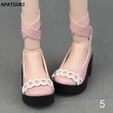 1Pair 6cm Pink White Bandage Fashion Shoes For 1/4 BJD Doll Shoes High-heel Shoes For 45-50cm XINYI Doll 1:4 Doll Accessories 2024 - buy cheap