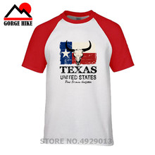 Nueva camiseta de hombre divertida estilo parodia, bandera estadounidense de toro de Texas, camiseta divertida de algodón, Camiseta con cuello redondo para hombre, Camiseta estampada de manga corta 2024 - compra barato