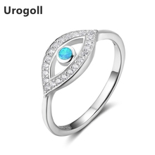 Trendy Fine Jewelry 925 Sterling Silver Geometry AAA Zirconia & Opal Rings For Women Engagement Wedding Jewelry Gifts 2024 - buy cheap