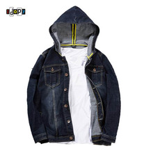 Idopy 2020 Fashion Mens Denim Jackets With Hood Plus Size Jeans Hooded Coat for Male 2024 - buy cheap