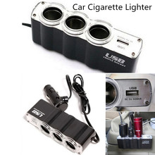 Kongyide-Cargador USB para coche, extensor de encendedor de cigarrillos, divisor negro, 12V-24V, je14, 3 enchufes 2024 - compra barato