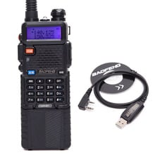 Baofeng UV-5R 3800mAh Walkie Talkie 5W Dual Band Radio UV5R UHF/VHF 400-520/136-174MHz Two Way Radio Portable CB Ham Radio+Cable 2024 - buy cheap