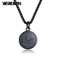 New Sports Cross Pendant Necklaces Titanium Steel Engrave American Football Baseball Basketball ice Hockey Chain Men's Necklace 2024 - buy cheap