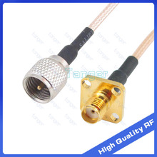 SMA female jack 4 hole panel connector to Mini UHF male plug PL259 with 20cm 8in 8" RG316 RF Coaxial Pigtail cable high quality 2024 - buy cheap