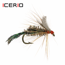 ICERIO-señuelo de pesca con cola de pavo real, 6 uds, Zugbug, Nymph Fly, con pulsera de trucha #12 2024 - compra barato