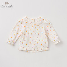 DBZ11143-1 dave bella spring autumn baby girls cute floral shirts infant toddler 100% cotton tops children high quality clothes 2024 - buy cheap