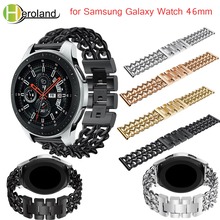 Correa de metal de repuesto para reloj inteligente Samsung Galaxy, correa de cadena de mezclilla de lujo de 46mm, de acero inoxidable, color negro 2024 - compra barato