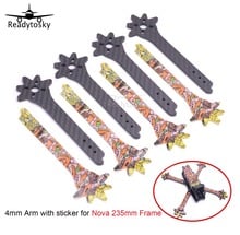 Fibra De Carbono FPV 4mm braço de substituição de peças de reposição com Adesivo para Nova Freestyle 235 235mm Quadro 3 k cheio De fibra de Carbono Quadcopter 2024 - compre barato