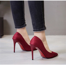Sapatos de salto alto stiletto feminino, sapato ponta fina sexy preto para casamento 2024 - compre barato