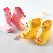 Botas para lluvia para niños y niñas, calzado cálido de felpa, impermeable, de goma, suave, PVC, CSH789 2024 - compra barato