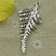Colgante de plata tibetana, abalorios de hojas, 62x29mm, n. ° 3228, 48 piezas 2024 - compra barato