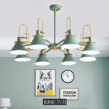 Luminária de teto em estilo nórdico, lâmpada criativa para sala de estar, lâmpadas de quarto em estilo pós-moderno, sala de jantar, buzina de ferro, lustre. 2024 - compre barato
