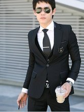 2018 hottest Men's suits Jacket men and Korean leisure groom wedding Tuxedos three-piece boom Y3017 2024 - купить недорого