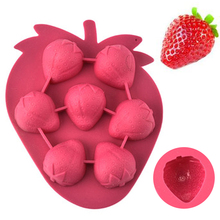 Silicone forma de morango molde para gelo congelado cubo bandeja bonito moldes fabricante geléia pudim ofício sabonetes bar festa bebida molde 2024 - compre barato