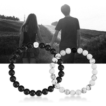 Howlite Beads Aromatherapy Lava Stone Couple Bracelet His and Hers Love Bead Bracelet Fitness Hologram Women Men Bracelet 2024 - buy cheap