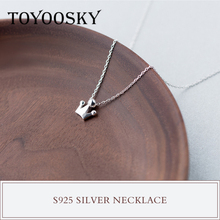 TOYOOSKY Vintage 100% Real 925 Sterling Silver Crown Pendant Necklaces For Women Luxury Brand Jewelry Lover Gift 2024 - buy cheap
