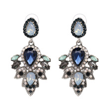 New Arrival Bohemain Trendy Dangle Earrings Vintage Big Shiny Crystal Drop Statement Earrings for Women Fashion Wedding Jewelry 2024 - buy cheap