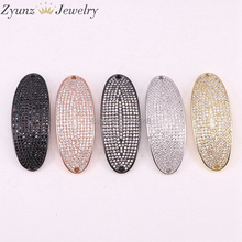 5PCS ZYZ298-1581 Jewelry Making Supplies Micro Pave CZ Rhinestone Crystal Jewelry Oval Spacer Bracelet Connector Beads 2024 - buy cheap