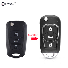 KEYYOU-funda de control remoto para llave de coche, accesorio para Hyundai I20 I30 IX35 Solaris Sonata Elantra Accent, Kia K3 Rio sin hoja 2024 - compra barato