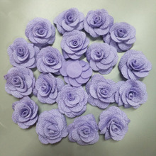 100Pieces/Bag Lavender DIA 4CM Fabric Rose Flower Handmade Flowers Hand DIY Material Rose Wedding Bouquet Hair Cloth Accessories 2024 - buy cheap