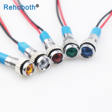 LED Metal dot signal light with wire 6mm 220V waterproof Signal lamp red yellow blue green white Indicator light 2024 - buy cheap