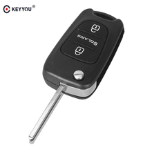KEYYOU 10x3 Кнопка Замена откидной складной чехол для ключа автомобиля чехол для ключа Fob для Hyundai Solaris авто пустой чехол для ключа 2024 - купить недорого
