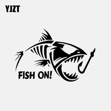 YJZT 14.5CM*9.5CM Sport Fish On Car Window Car Sticker Vinyl Decal Decor Black/Silver C24-0755 2024 - buy cheap