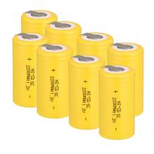 High quality !8 pcs Sub C SC battery 1.2V 2200 mAh Ni-Cd NiCd Rechargeable Battery 4.25CM*2.2CM 2024 - buy cheap