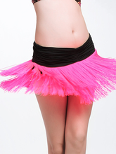 Женский набедренный платок для танца живота, розовый тренировочный костюм с зашитой кисточкой и ремнем на талию, одежда для тренировок 2024 - купить недорого