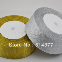 2'' (50 mm) Gold and Silver Ribbon 25 Yard 22M Metallic Luster Wedding Christmas Decoration DIY Webbing Card Gift Wrapping 2024 - buy cheap