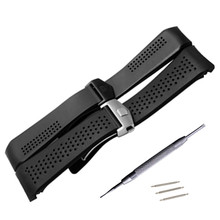 20mm 22mm 24mmm For TAG Top Rubber Silica Gel Watch Bands Strap Watchband Fold Butterfly Stainless Steel Clasp 2024 - buy cheap