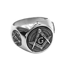Оптовая продажа, масонское кольцо из нержавеющей стали, классическое масонское компас, масонское моторное байкерское кольцо, мужское и женское кольцо SWR0831 2024 - купить недорого