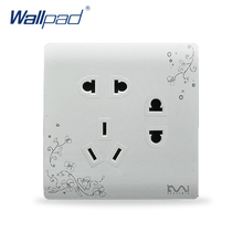 7 enchufe con pines toma de corriente gran oferta Wallpad Panel de interruptor de pared de lujo 86*86mm 10A 110 ~ 250V 2024 - compra barato