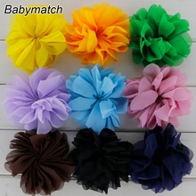 Babymatch 55 шт./лот 3,2 ''балетный Шифоновый Цветок шелк волос Цветы аксессуары для детей девочек украшение для волос в виде цветка 2024 - купить недорого