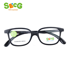 SECG Optical Strabismus Tough Children Glasses Round Big Frame Plastic Titanium Glasses Children TR90 Kids Eyewear Gift Strap 2024 - buy cheap